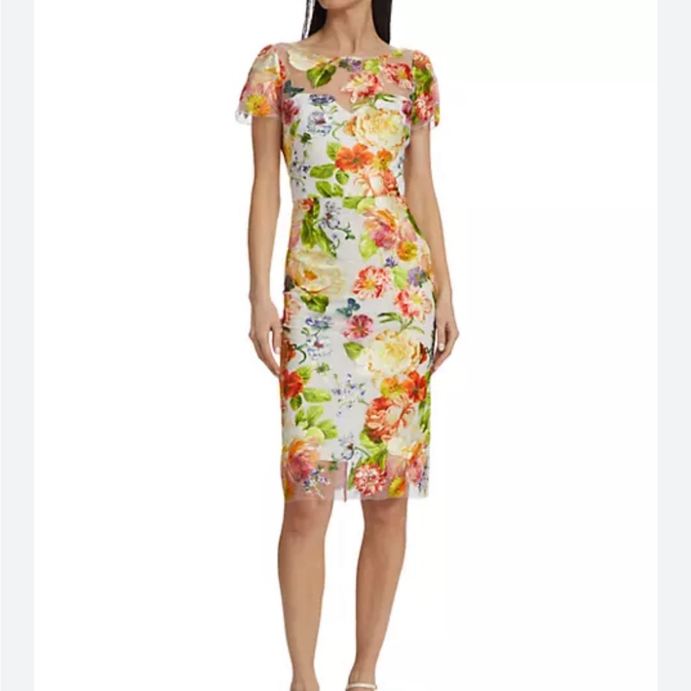 Marchesa Notte Floral Dress